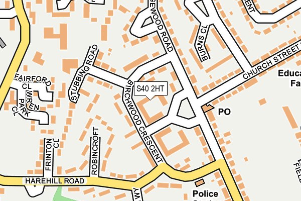 S40 2HT map - OS OpenMap – Local (Ordnance Survey)
