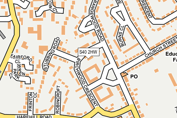 S40 2HW map - OS OpenMap – Local (Ordnance Survey)