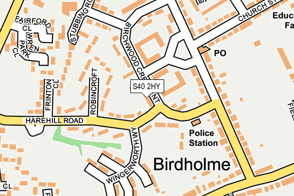 S40 2HY map - OS OpenMap – Local (Ordnance Survey)