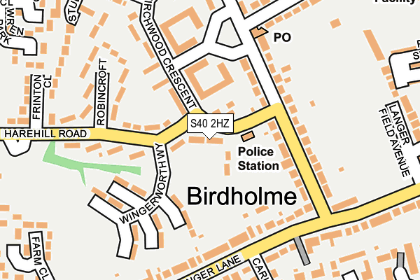 S40 2HZ map - OS OpenMap – Local (Ordnance Survey)