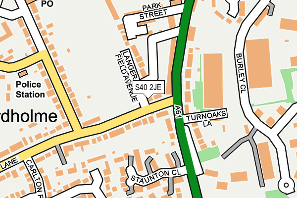 S40 2JE map - OS OpenMap – Local (Ordnance Survey)