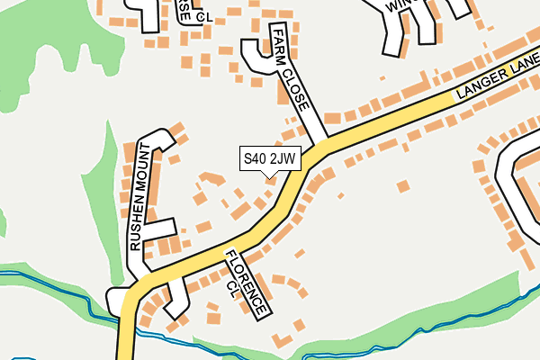 S40 2JW map - OS OpenMap – Local (Ordnance Survey)