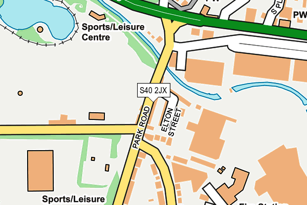 S40 2JX map - OS OpenMap – Local (Ordnance Survey)