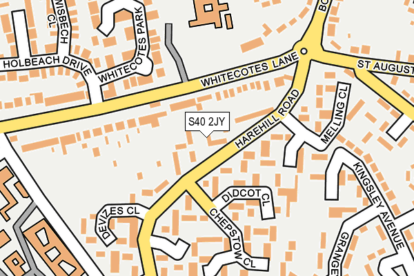 S40 2JY map - OS OpenMap – Local (Ordnance Survey)