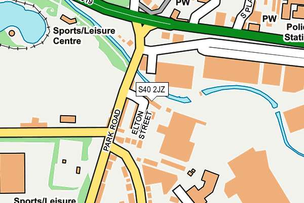 S40 2JZ map - OS OpenMap – Local (Ordnance Survey)