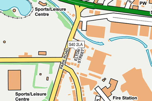 S40 2LA map - OS OpenMap – Local (Ordnance Survey)