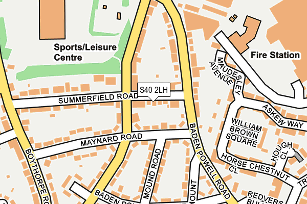 S40 2LH map - OS OpenMap – Local (Ordnance Survey)