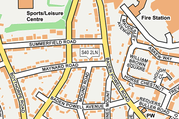 S40 2LN map - OS OpenMap – Local (Ordnance Survey)