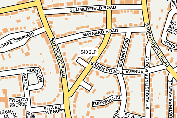 S40 2LP map - OS OpenMap – Local (Ordnance Survey)