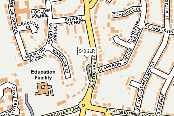 S40 2LR map - OS OpenMap – Local (Ordnance Survey)