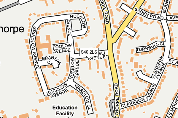 S40 2LS map - OS OpenMap – Local (Ordnance Survey)