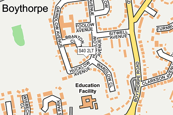 S40 2LT map - OS OpenMap – Local (Ordnance Survey)