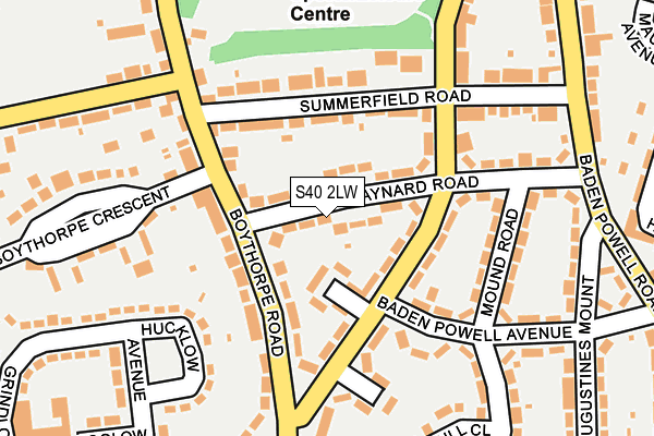 S40 2LW map - OS OpenMap – Local (Ordnance Survey)