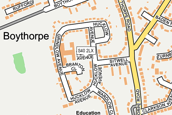 S40 2LX map - OS OpenMap – Local (Ordnance Survey)