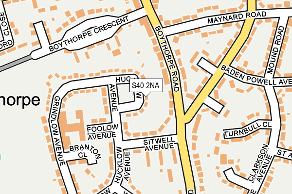 S40 2NA map - OS OpenMap – Local (Ordnance Survey)