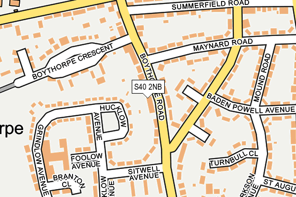 S40 2NB map - OS OpenMap – Local (Ordnance Survey)