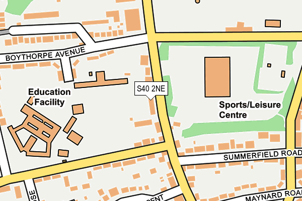 S40 2NE map - OS OpenMap – Local (Ordnance Survey)
