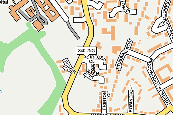 S40 2NG map - OS OpenMap – Local (Ordnance Survey)