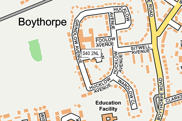 S40 2NL map - OS OpenMap – Local (Ordnance Survey)