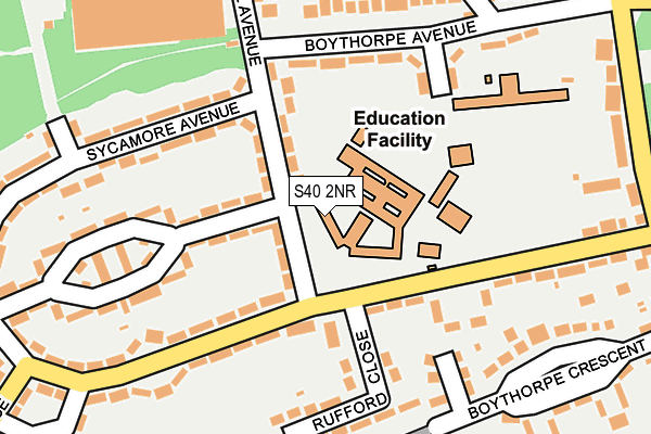 S40 2NR map - OS OpenMap – Local (Ordnance Survey)