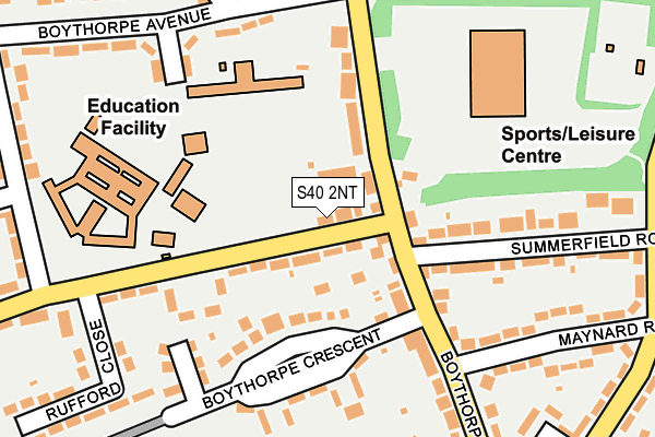 S40 2NT map - OS OpenMap – Local (Ordnance Survey)