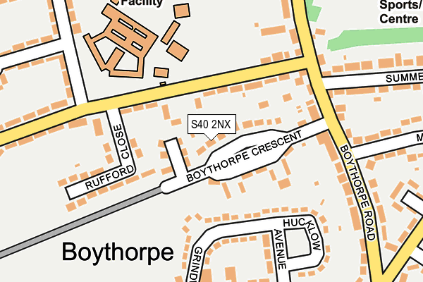 S40 2NX map - OS OpenMap – Local (Ordnance Survey)