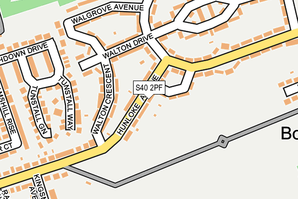 S40 2PF map - OS OpenMap – Local (Ordnance Survey)
