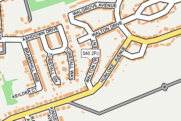 S40 2PJ map - OS OpenMap – Local (Ordnance Survey)