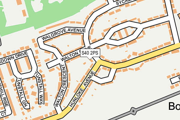 S40 2PS map - OS OpenMap – Local (Ordnance Survey)