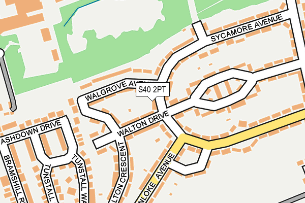 S40 2PT map - OS OpenMap – Local (Ordnance Survey)