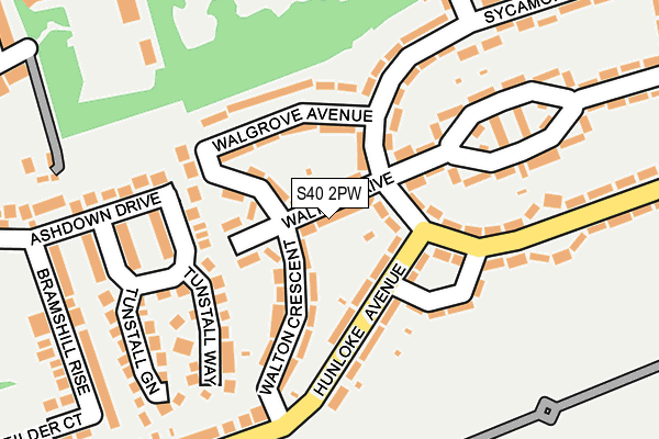 S40 2PW map - OS OpenMap – Local (Ordnance Survey)