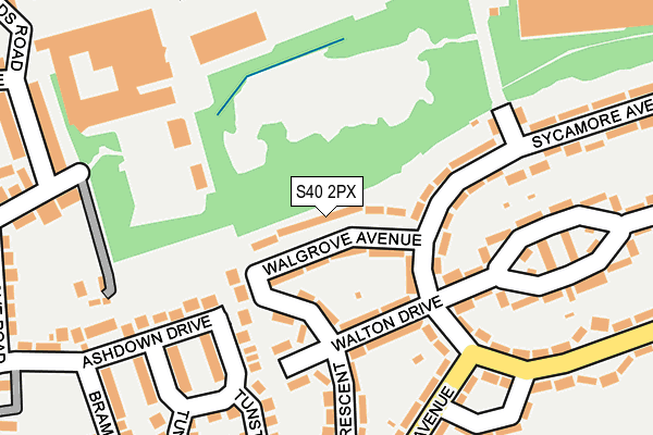 S40 2PX map - OS OpenMap – Local (Ordnance Survey)