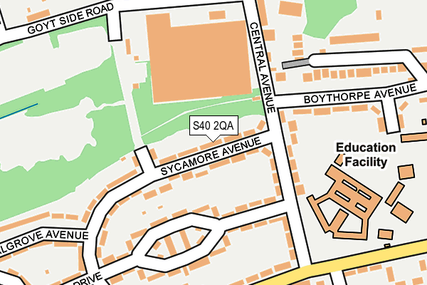 S40 2QA map - OS OpenMap – Local (Ordnance Survey)