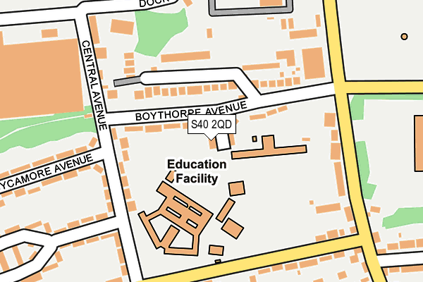S40 2QD map - OS OpenMap – Local (Ordnance Survey)