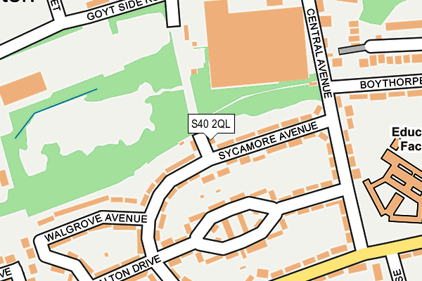 S40 2QL map - OS OpenMap – Local (Ordnance Survey)