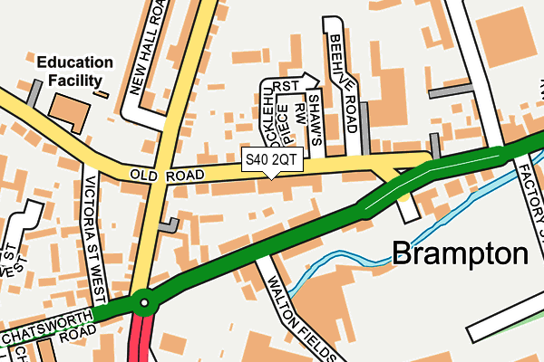 S40 2QT map - OS OpenMap – Local (Ordnance Survey)