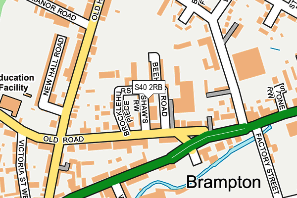 S40 2RB map - OS OpenMap – Local (Ordnance Survey)