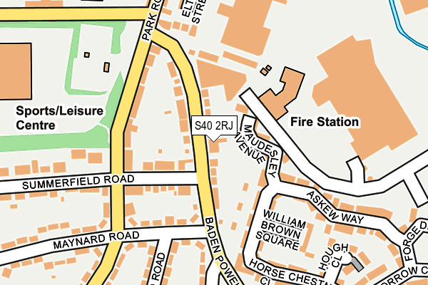 S40 2RJ map - OS OpenMap – Local (Ordnance Survey)