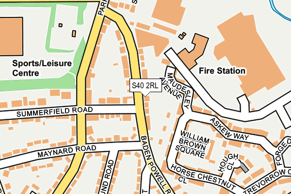 S40 2RL map - OS OpenMap – Local (Ordnance Survey)