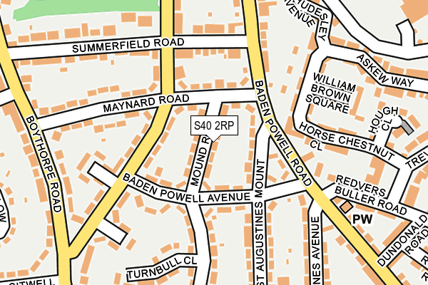S40 2RP map - OS OpenMap – Local (Ordnance Survey)