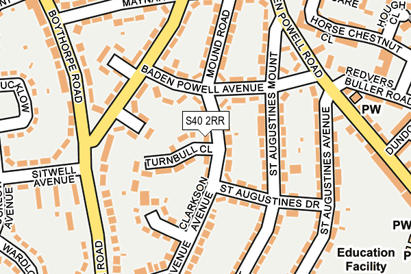 S40 2RR map - OS OpenMap – Local (Ordnance Survey)