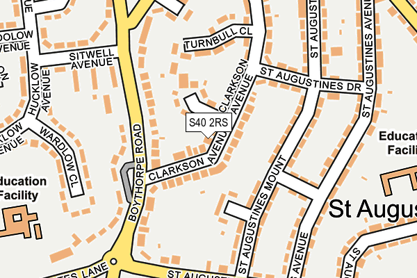 S40 2RS map - OS OpenMap – Local (Ordnance Survey)