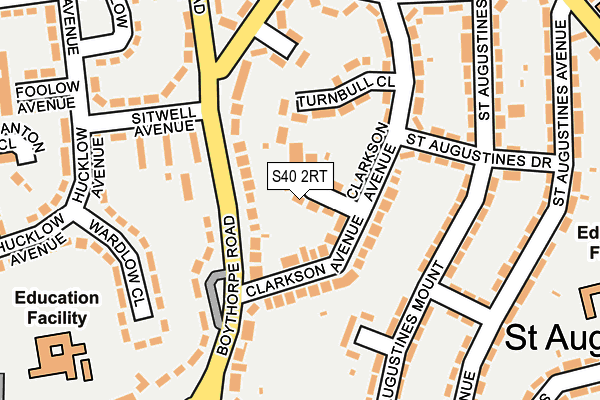 S40 2RT map - OS OpenMap – Local (Ordnance Survey)