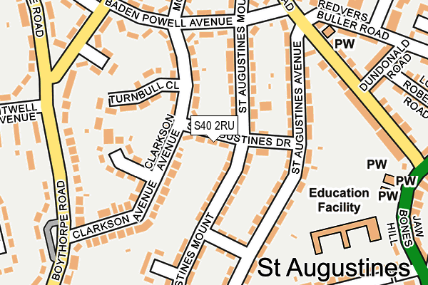 S40 2RU map - OS OpenMap – Local (Ordnance Survey)