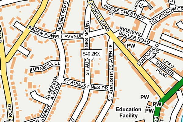 S40 2RX map - OS OpenMap – Local (Ordnance Survey)