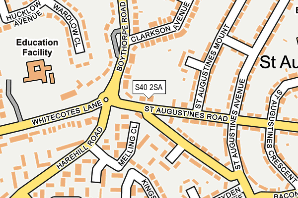 S40 2SA map - OS OpenMap – Local (Ordnance Survey)