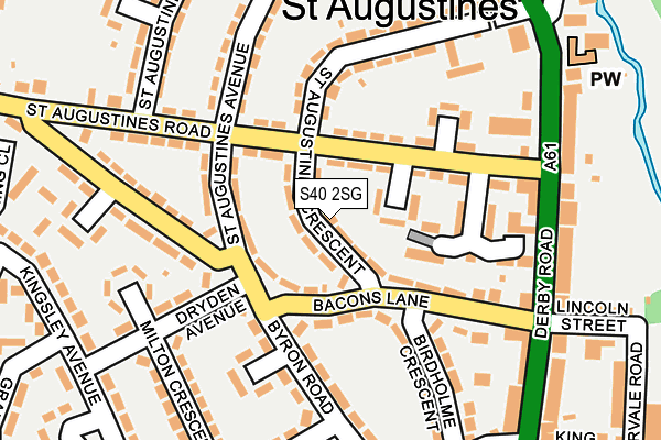 S40 2SG map - OS OpenMap – Local (Ordnance Survey)