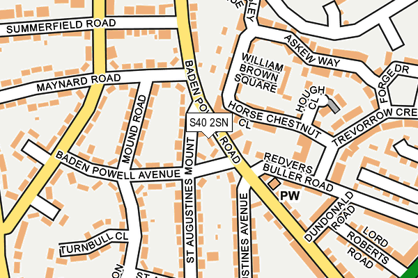 S40 2SN map - OS OpenMap – Local (Ordnance Survey)