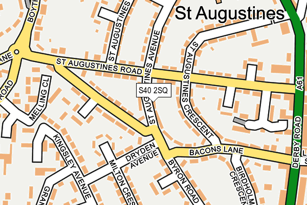S40 2SQ map - OS OpenMap – Local (Ordnance Survey)