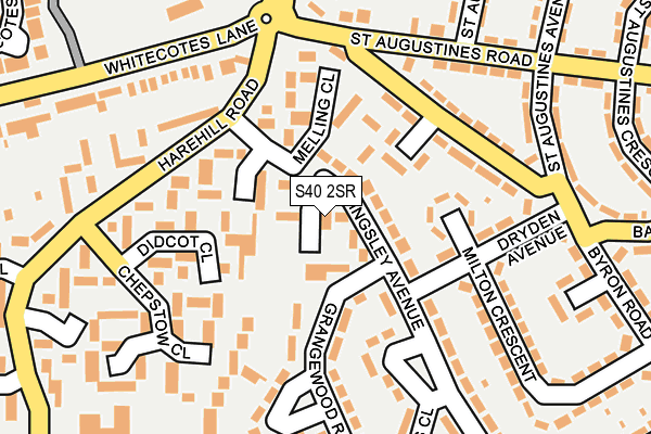S40 2SR map - OS OpenMap – Local (Ordnance Survey)